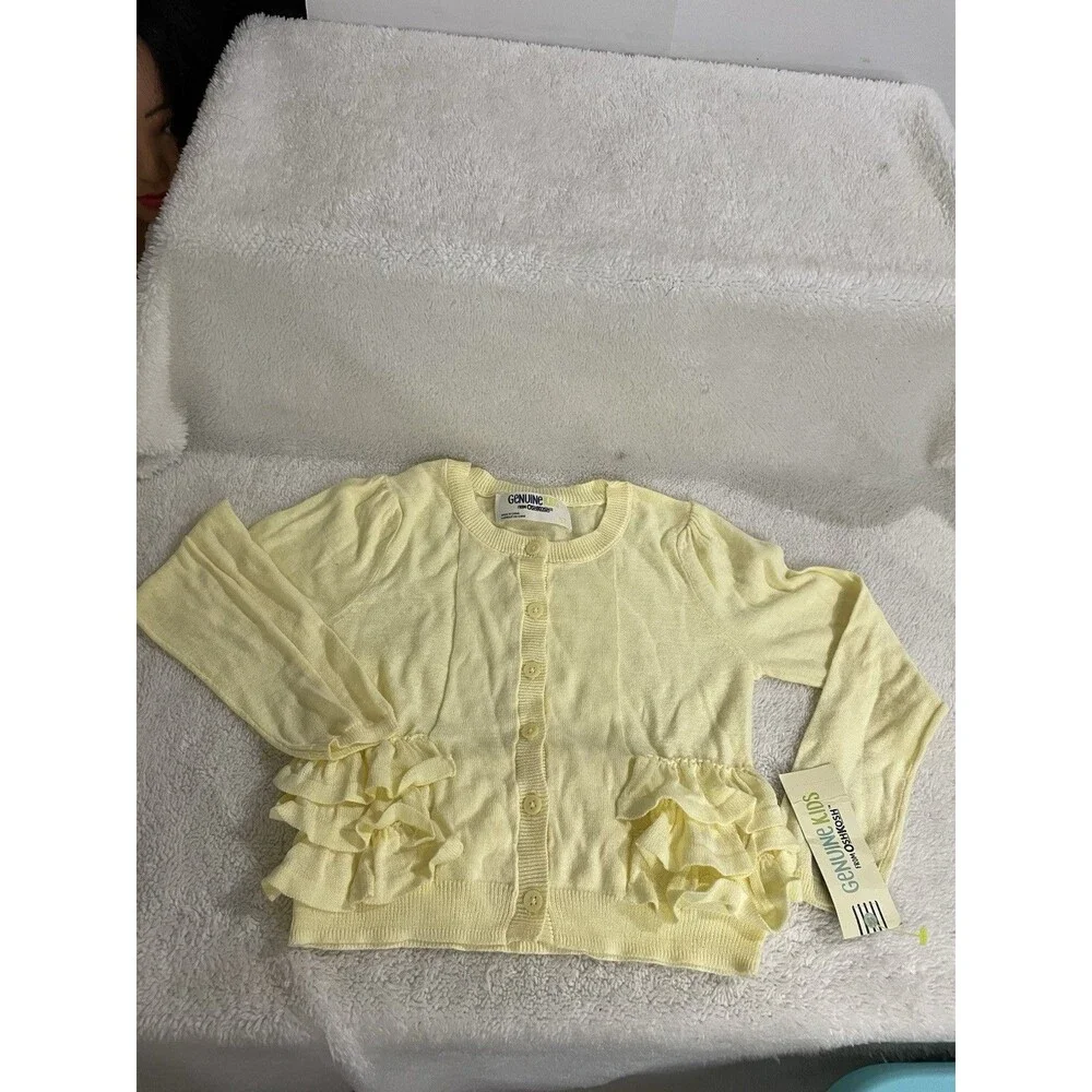 Genuine Kids Oshkosh Ruffle Cardigan Sweater Girls 5T